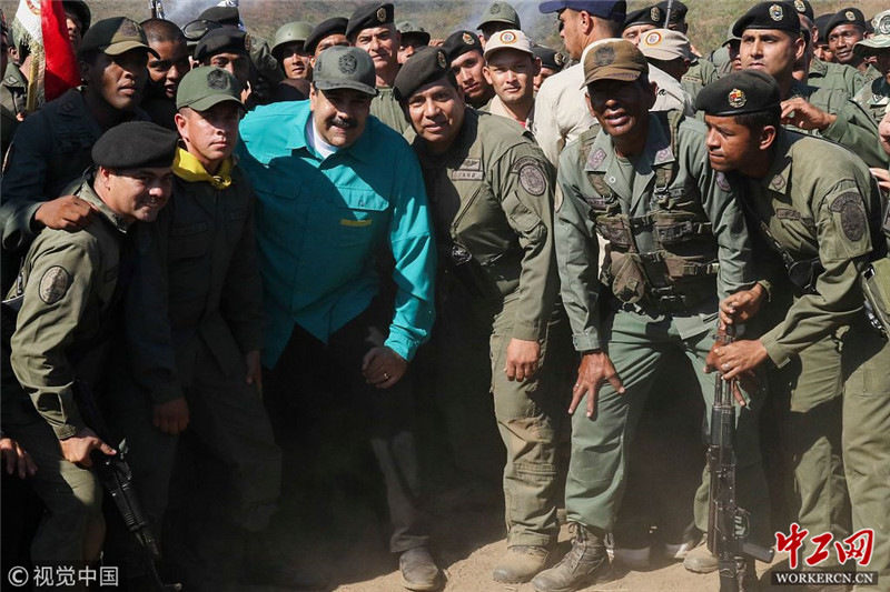 拒绝重新大选 委内瑞拉总统马杜罗现身国内军